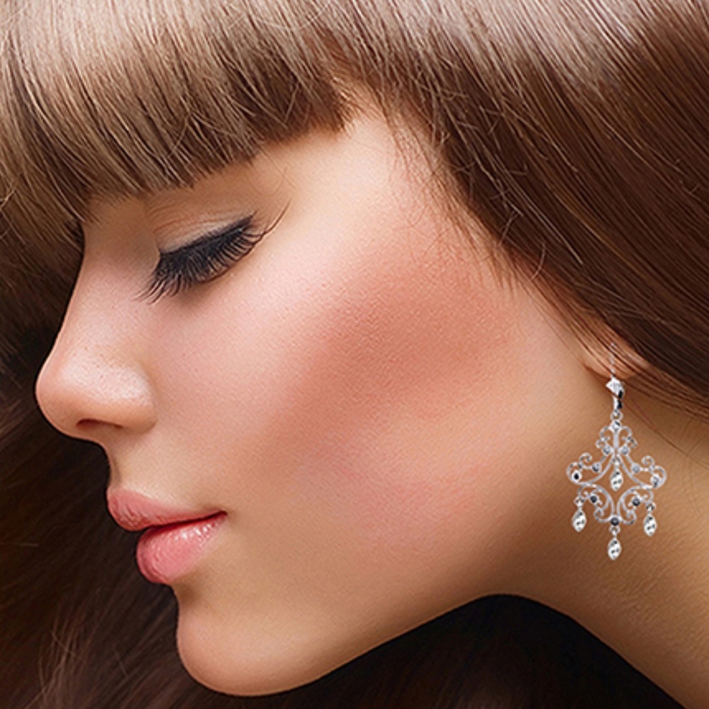 14K. SOLID GOLD CHANDELIERS EARRING - Picture 1 of 2